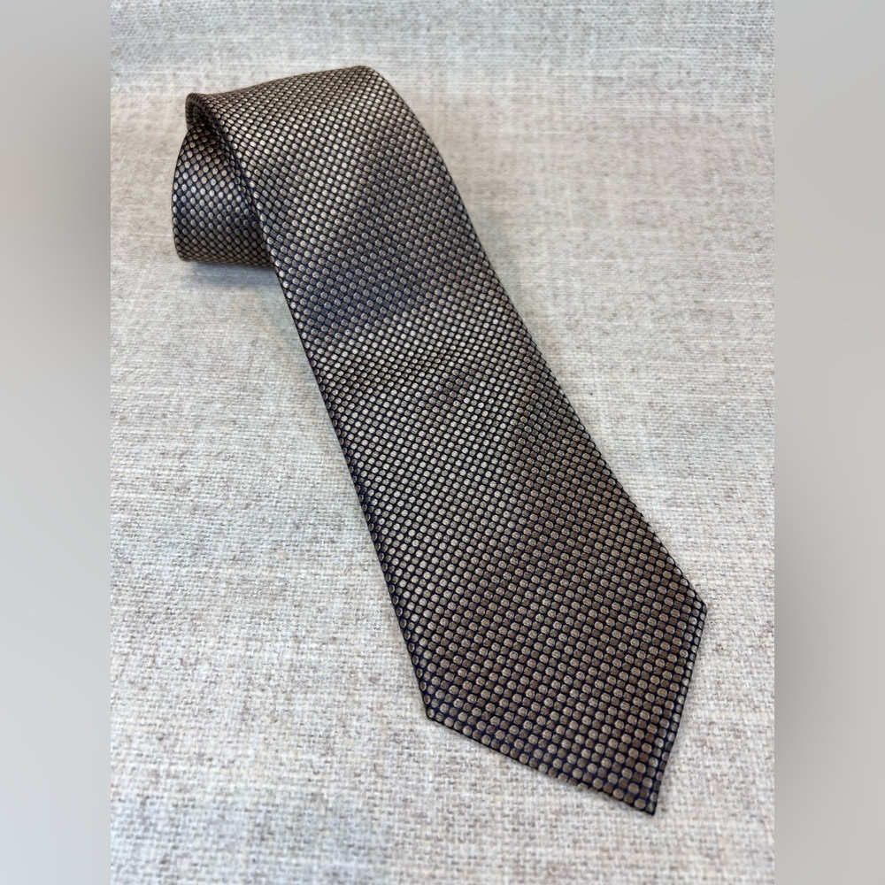 Zianetti Italian silk collection mens neck‎ tie 100% silk tan/gold, office party